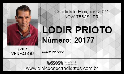 Candidato LODIR PRIOTO 2024 - NOVA TEBAS - Eleições