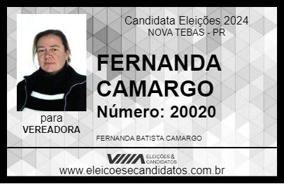 Candidato FERNANDA CAMARGO 2024 - NOVA TEBAS - Eleições