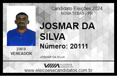 Candidato JOSMAR DA SILVA 2024 - NOVA TEBAS - Eleições