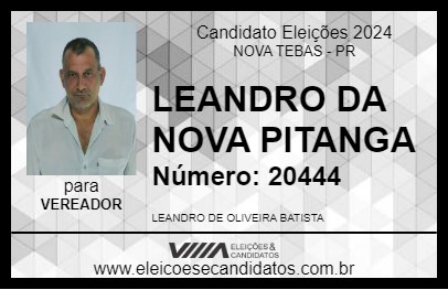 Candidato LEANDRO DA NOVA PITANGA 2024 - NOVA TEBAS - Eleições