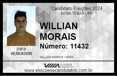 Candidato WILLIAN MORAIS 2024 - NOVA TEBAS - Eleições