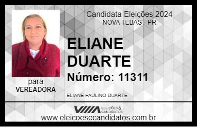 Candidato ELIANE DUARTE 2024 - NOVA TEBAS - Eleições