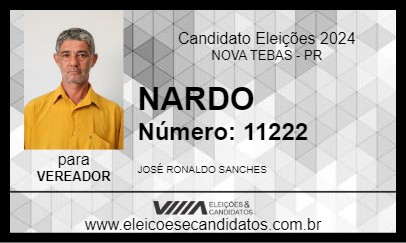 Candidato NARDO 2024 - NOVA TEBAS - Eleições