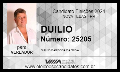 Candidato DUILIO 2024 - NOVA TEBAS - Eleições