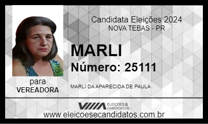 Candidato MARLI 2024 - NOVA TEBAS - Eleições