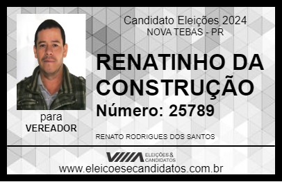 Candidato RENATINHO DA CONSTRUÇÃO 2024 - NOVA TEBAS - Eleições