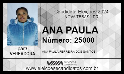 Candidato ANA PAULA 2024 - NOVA TEBAS - Eleições