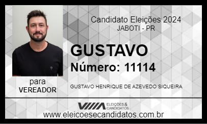 Candidato GUSTAVO 2024 - JABOTI - Eleições