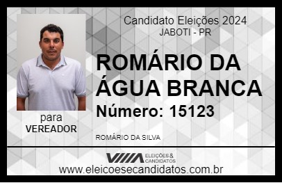 Candidato ROMÁRIO DA ÁGUA BRANCA 2024 - JABOTI - Eleições