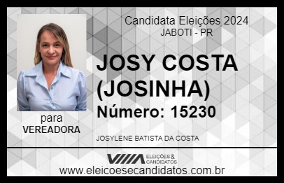 Candidato JOSY COSTA (JOSINHA) 2024 - JABOTI - Eleições