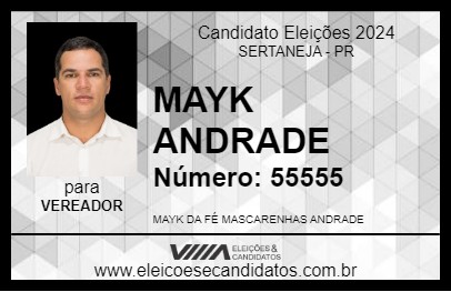 Candidato MAYK ANDRADE 2024 - SERTANEJA - Eleições