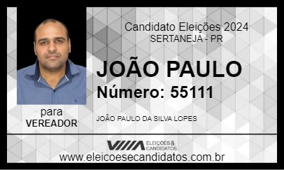 Candidato JOÃO PAULO 2024 - SERTANEJA - Eleições