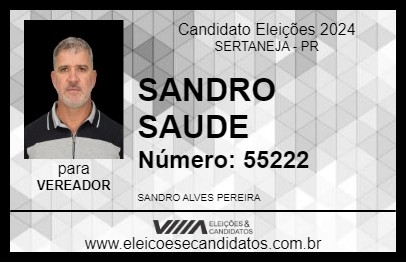 Candidato SANDRO SAUDE 2024 - SERTANEJA - Eleições