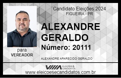 Candidato ALEXANDRE GERALDO 2024 - FIGUEIRA - Eleições