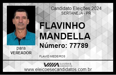 Candidato FLAVINHO MANDELLA 2024 - SERTANEJA - Eleições