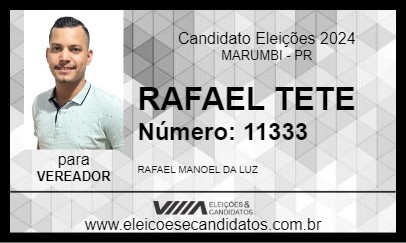 Candidato RAFAEL TETE 2024 - MARUMBI - Eleições