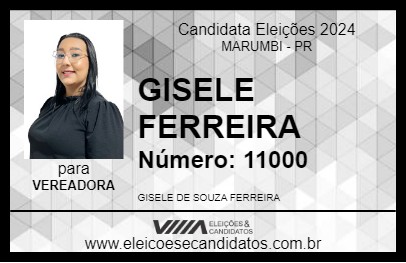 Candidato GISELE FERREIRA 2024 - MARUMBI - Eleições