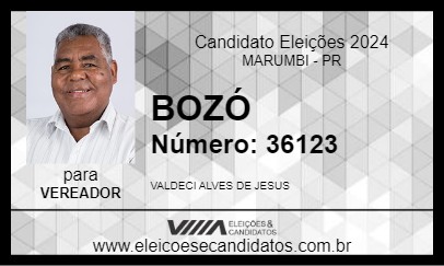 Candidato BOZÓ 2024 - MARUMBI - Eleições