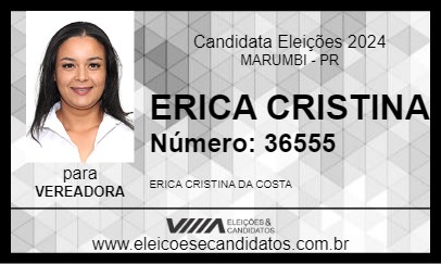 Candidato ERICA CRISTINA 2024 - MARUMBI - Eleições