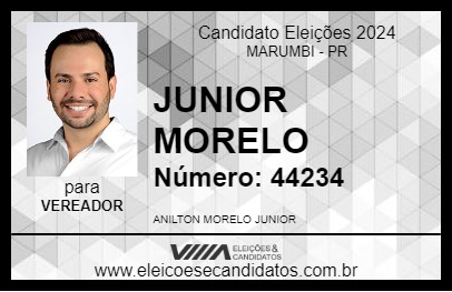 Candidato JUNIOR MORELO 2024 - MARUMBI - Eleições