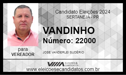 Candidato VANDINHO 2024 - SERTANEJA - Eleições