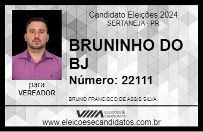 Candidato BRUNINHO DO BJ 2024 - SERTANEJA - Eleições