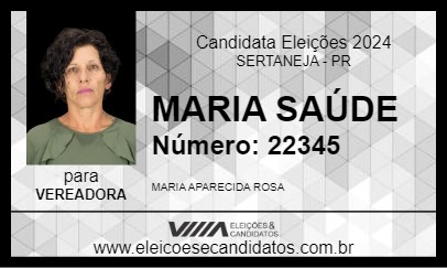 Candidato MARIA DA SAÚDE 2024 - SERTANEJA - Eleições