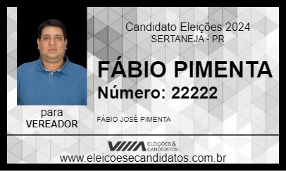 Candidato FÁBIO PIMENTA 2024 - SERTANEJA - Eleições