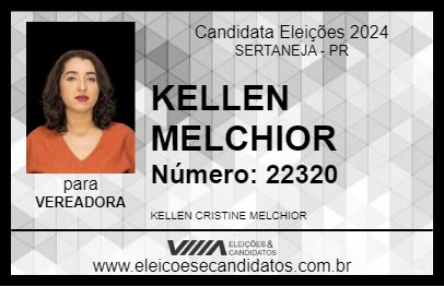 Candidato KELLEN MELCHIOR 2024 - SERTANEJA - Eleições