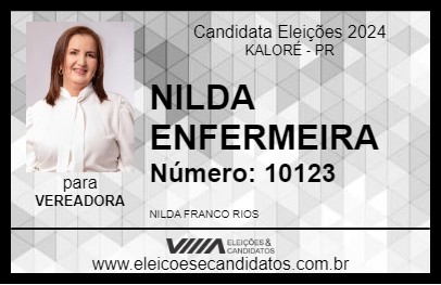 Candidato NILDA ENFERMEIRA 2024 - KALORÉ - Eleições