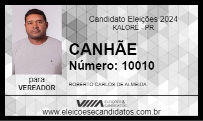 Candidato CANHÃE 2024 - KALORÉ - Eleições