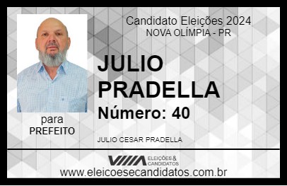 Candidato JULIO PRADELLA 2024 - NOVA OLÍMPIA - Eleições