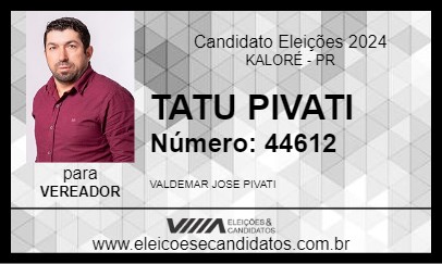 Candidato TATU PIVATI 2024 - KALORÉ - Eleições