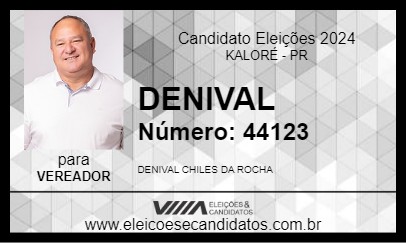 Candidato DENIVAL 2024 - KALORÉ - Eleições