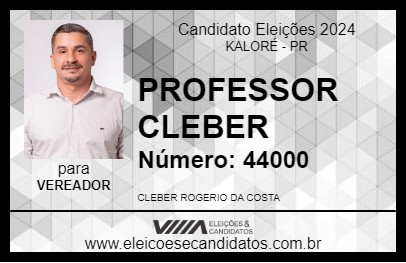 Candidato PROFESSOR CLEBER 2024 - KALORÉ - Eleições