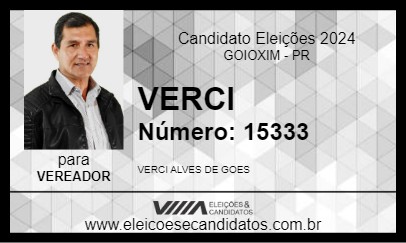 Candidato VERCI 2024 - GOIOXIM - Eleições