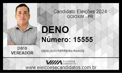 Candidato DENO 2024 - GOIOXIM - Eleições