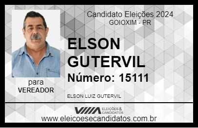 Candidato ELSON GUTERVIL 2024 - GOIOXIM - Eleições