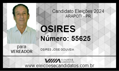 Candidato OSIRES 2024 - ARAPOTI - Eleições