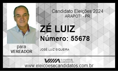 Candidato ZÉ LUIZ 2024 - ARAPOTI - Eleições