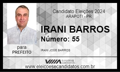 Candidato IRANI BARROS 2024 - ARAPOTI - Eleições