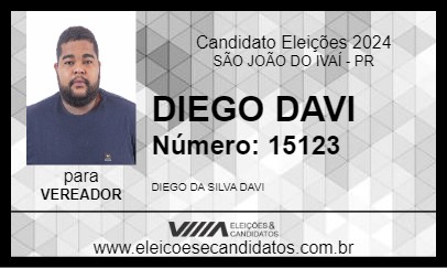 Candidato DIEGO DAVI 2024 - SÃO JOÃO DO IVAÍ - Eleições