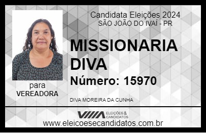 Candidato MISSIONARIA DIVA 2024 - SÃO JOÃO DO IVAÍ - Eleições