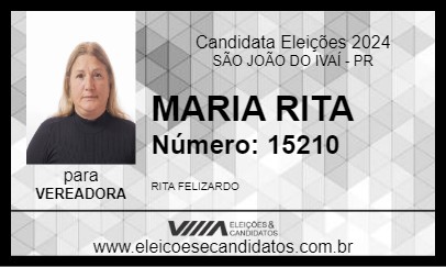 Candidato MARIA RITA 2024 - SÃO JOÃO DO IVAÍ - Eleições