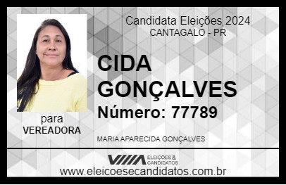 Candidato CIDA GONÇALVES 2024 - CANTAGALO - Eleições