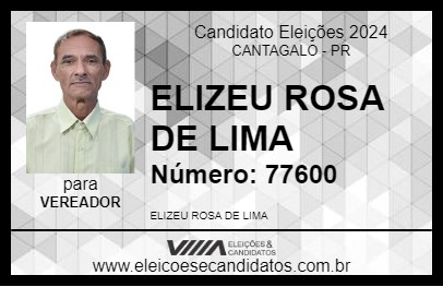 Candidato ELIZEU ROSA DE LIMA 2024 - CANTAGALO - Eleições