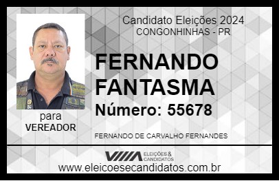 Candidato FERNANDO FANTASMA 2024 - CONGONHINHAS - Eleições