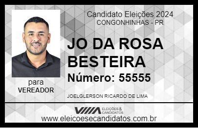 Candidato JO DA ROSA BESTEIRA 2024 - CONGONHINHAS - Eleições