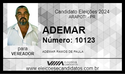 Candidato ADEMAR 2024 - ARAPOTI - Eleições