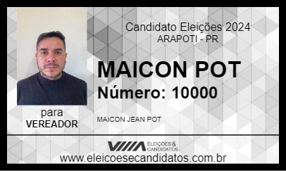 Candidato MAICON POT 2024 - ARAPOTI - Eleições